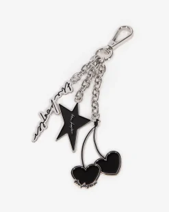 Bijou de sac porte clé noir et argenté