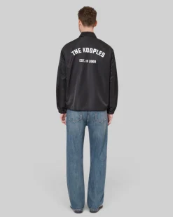 Blouson avec broderie dos noir