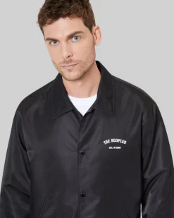 Blouson avec broderie dos noir