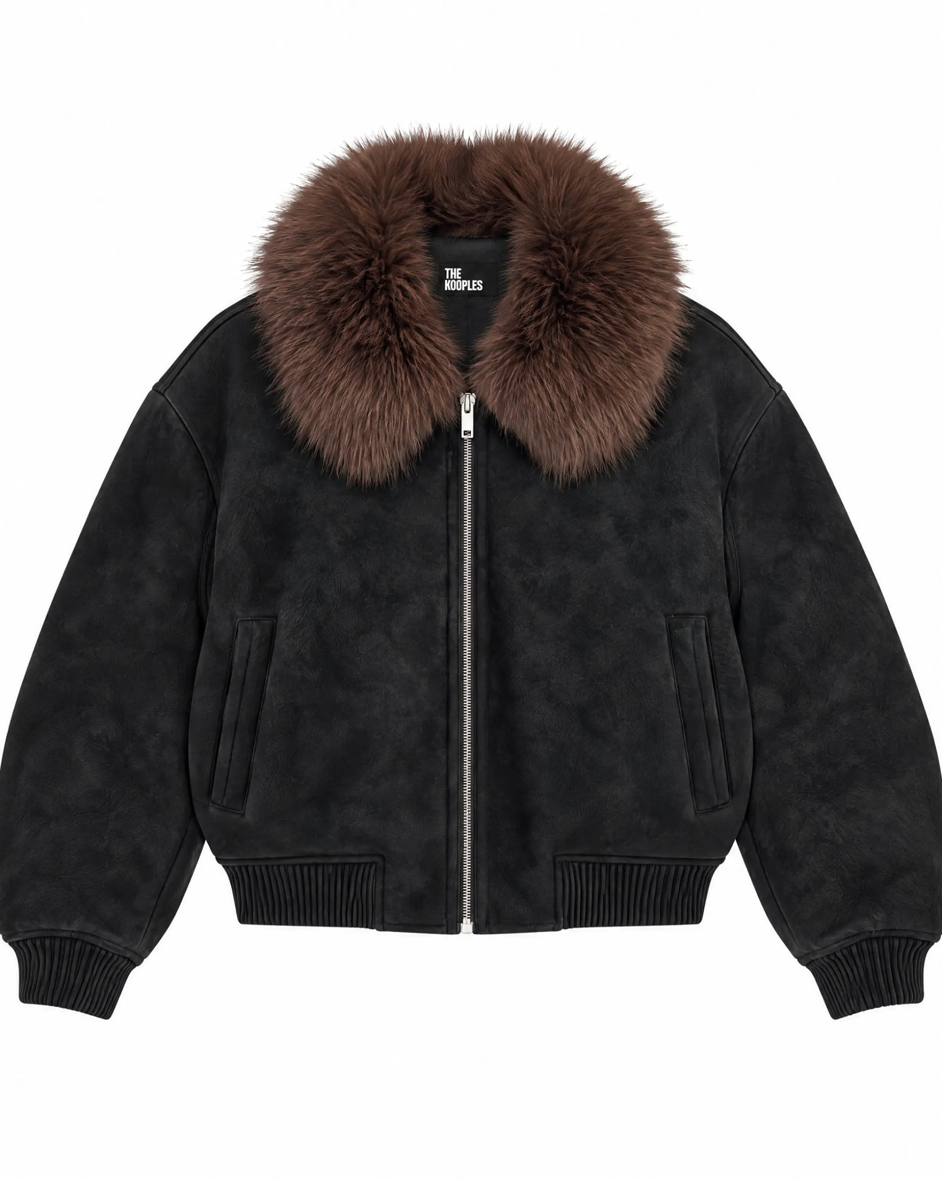 Blouson avec col fausse fourrure noir