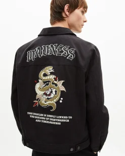 Blouson à broderie noir