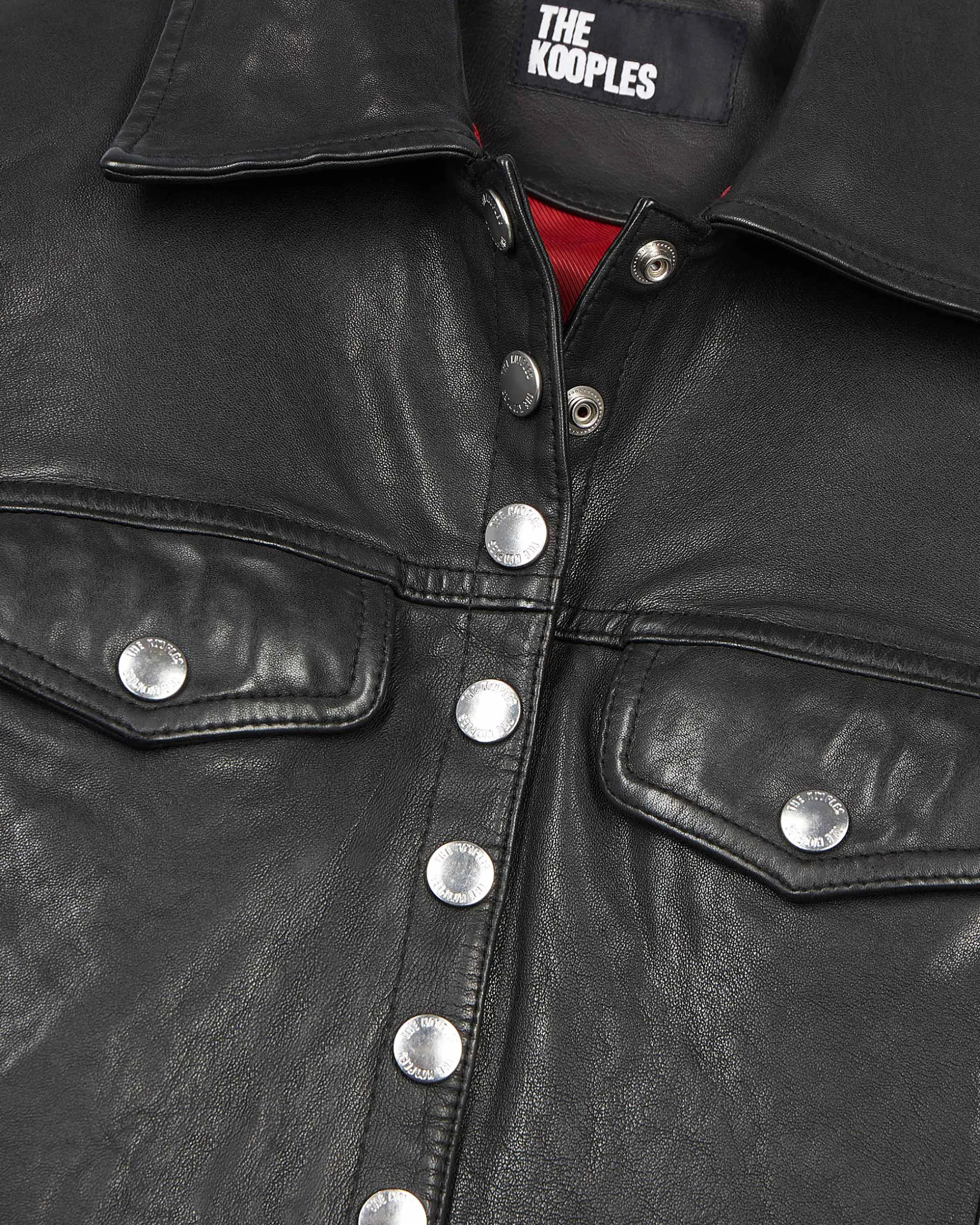 Blouson court en cuir noir