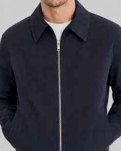 Blouson droit zippé marine