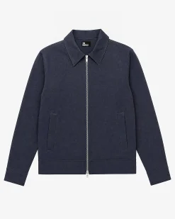 Blouson droit zippé marine