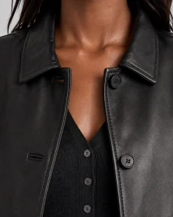 Blouson en cuir noir