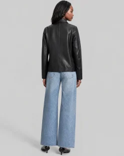 Blouson en cuir noir