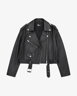 Blouson en cuir noir