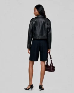 Blouson en cuir noir