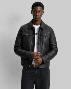 Blouson en cuir noir