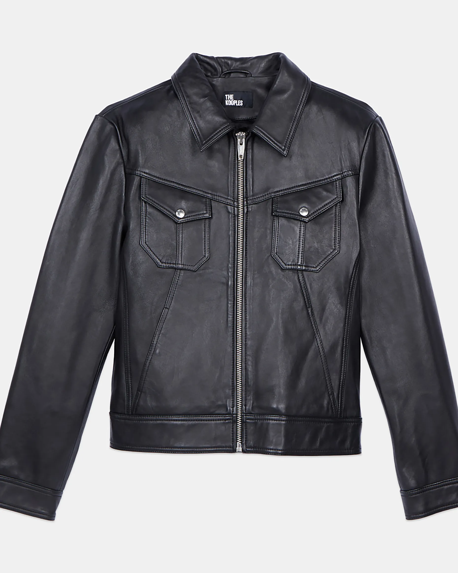 Blouson en cuir noir