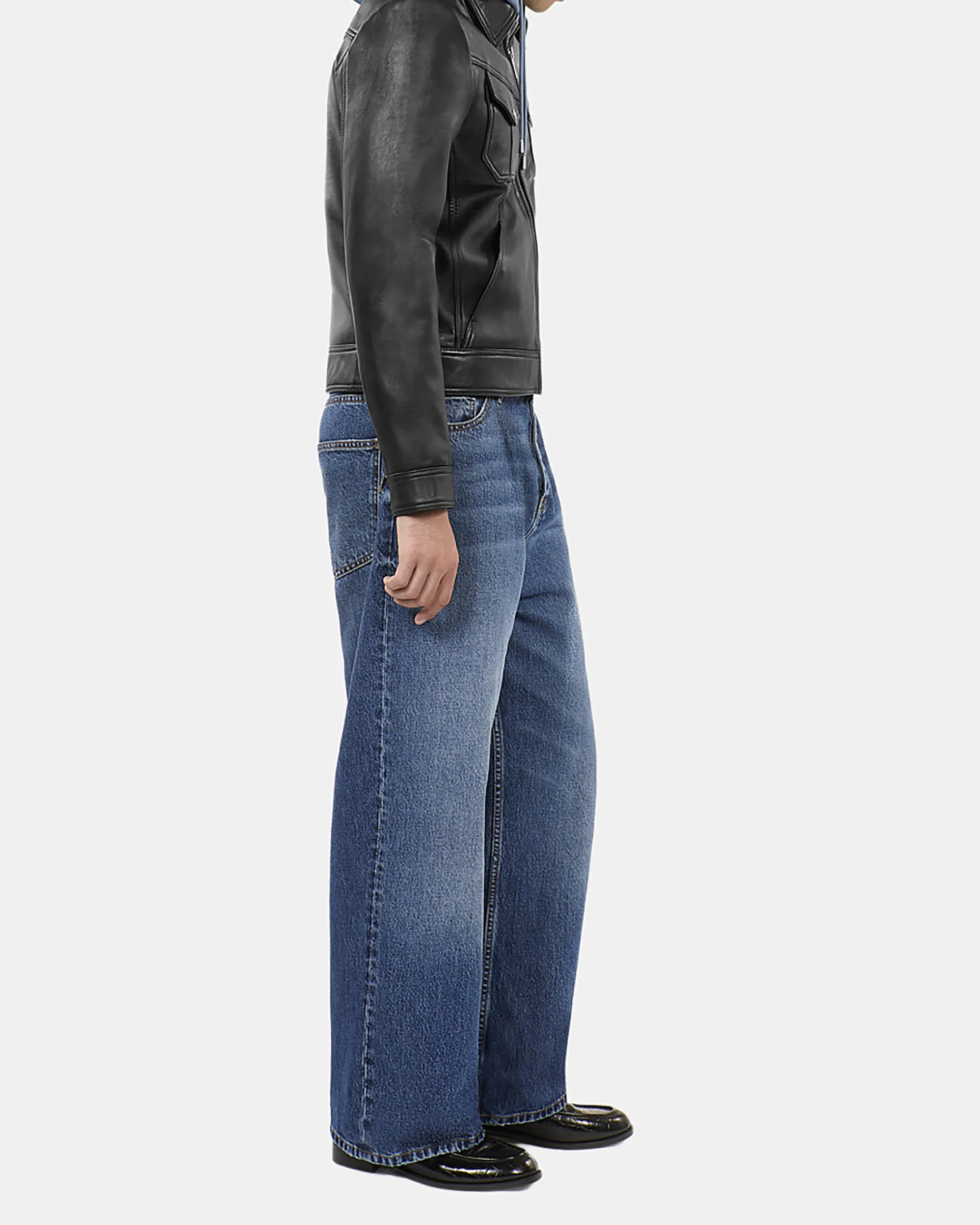 Blouson en cuir noir