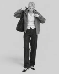 Blouson en laine avec capuche beige