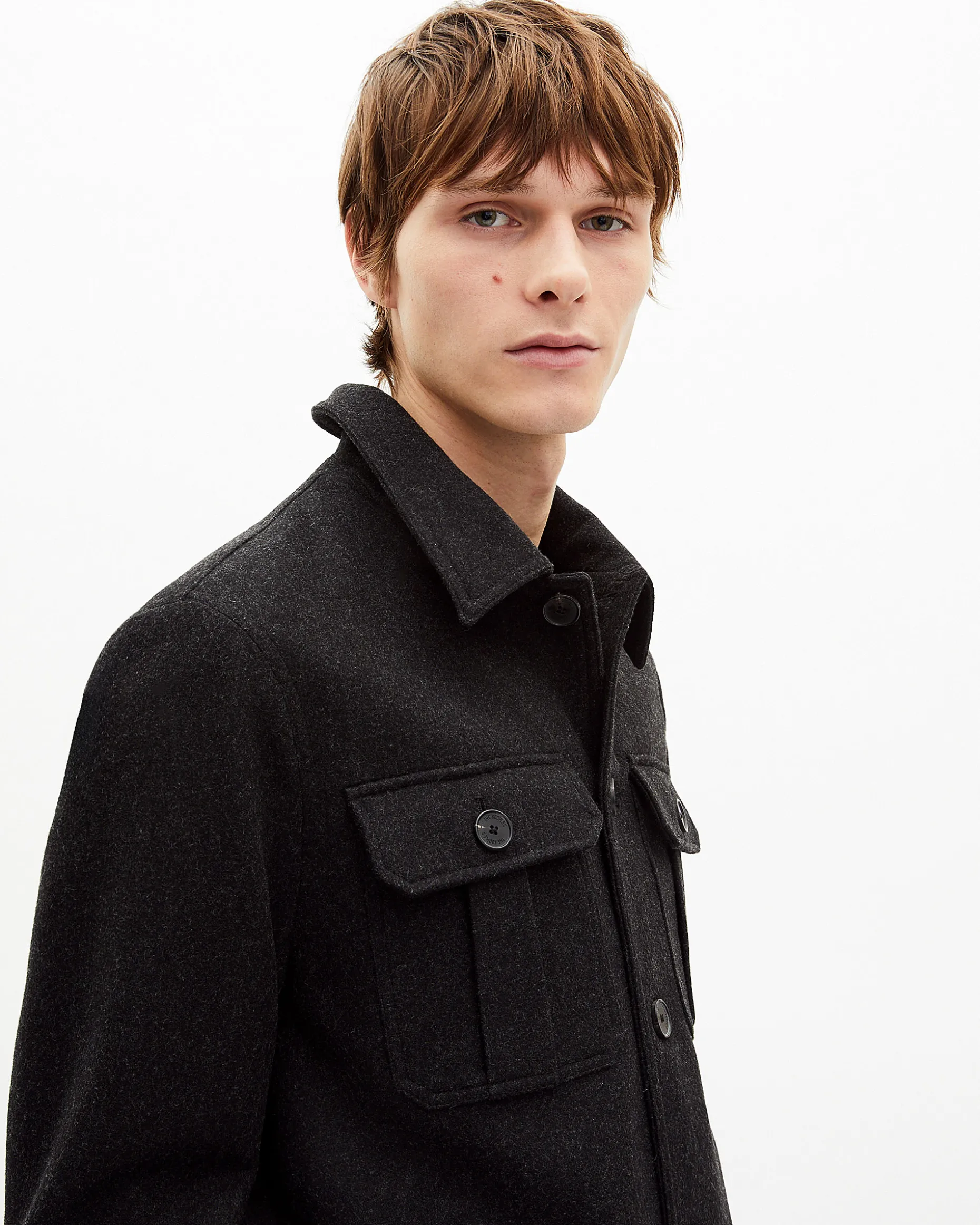 Blouson en laine gris