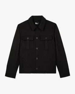 Blouson en laine gris