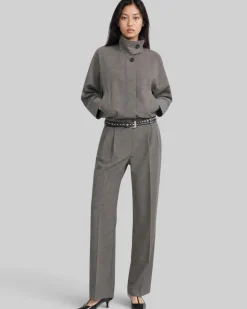 Blouson en laine mélangée beige