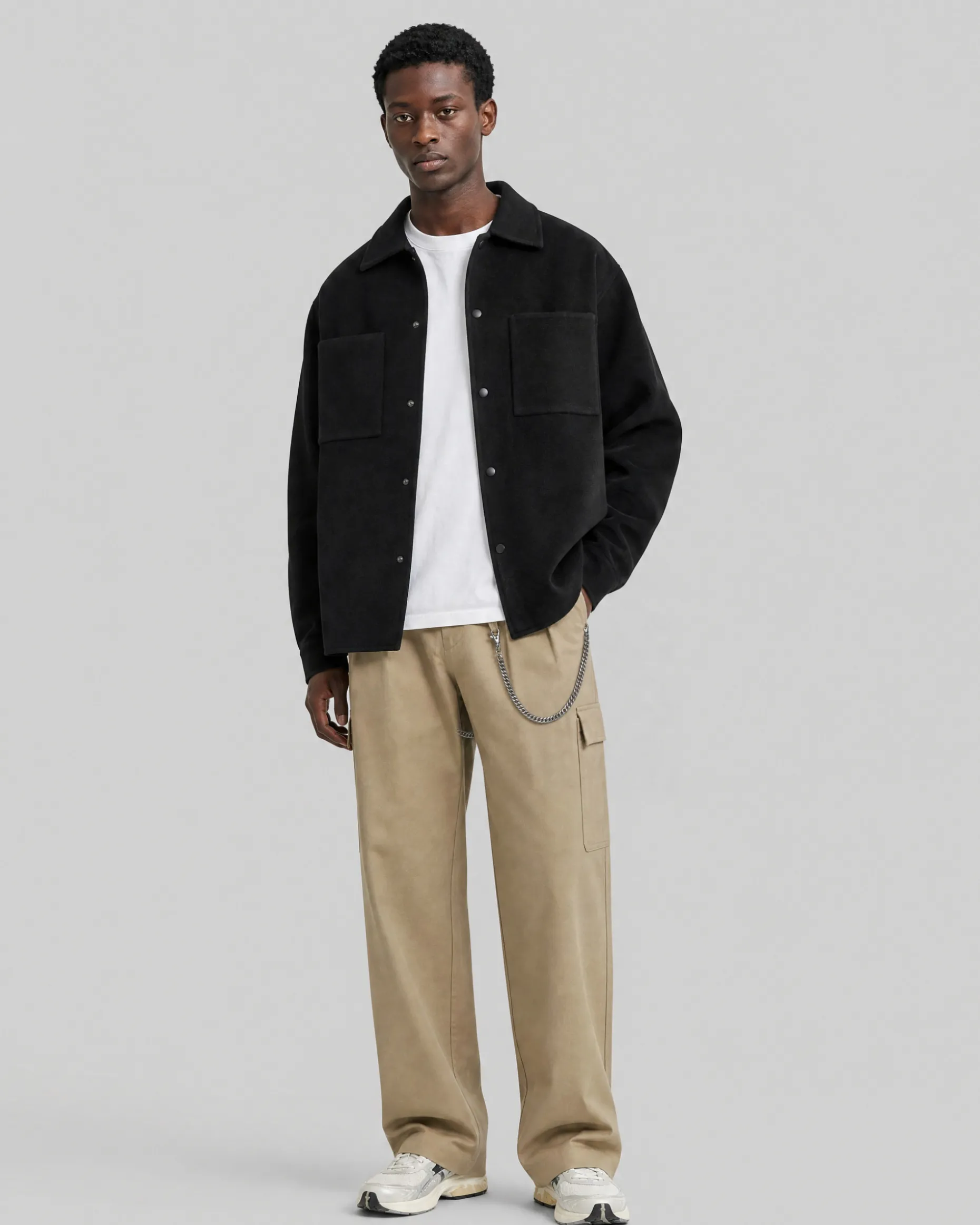Blouson en laine noir