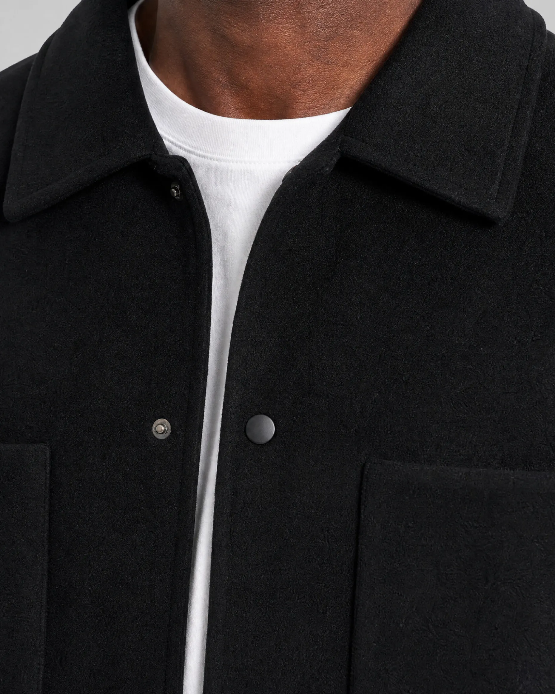 Blouson en laine noir