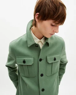 Blouson en laine vert amande