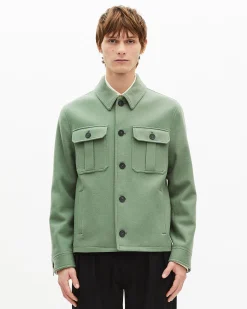Blouson en laine vert amande