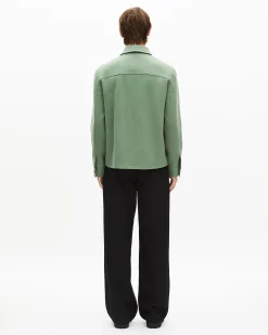 Blouson en laine vert amande