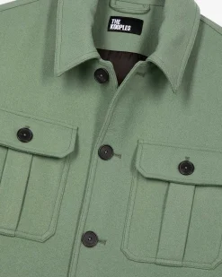 Blouson en laine vert amande