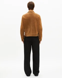 Blouson en suède camel