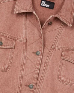 Blouson oversize en denim rose