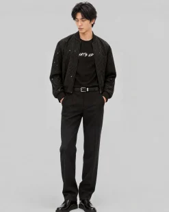 Blouson teddy à strass noir