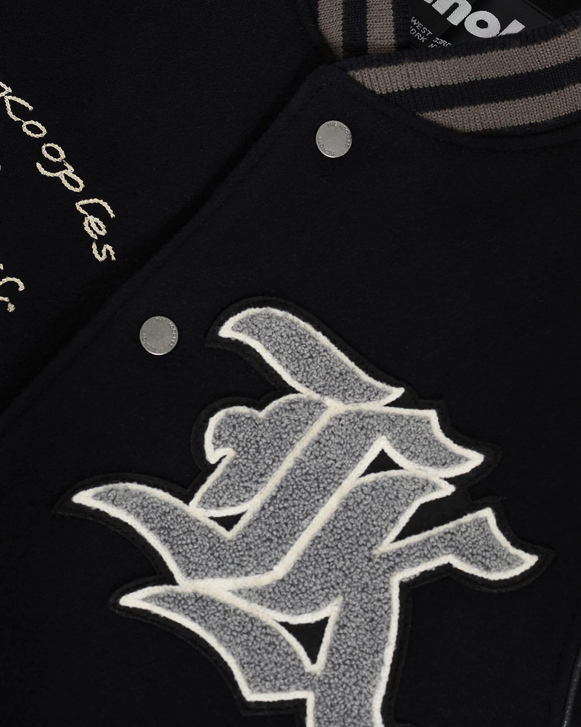 Blouson varsity en cuir noir The Kooples x SCHOTT NYC