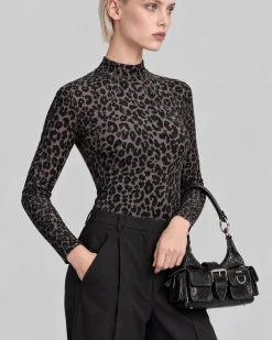 Body floqué léopard noir