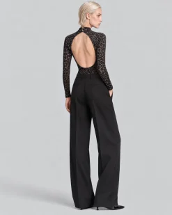 Body floqué léopard noir