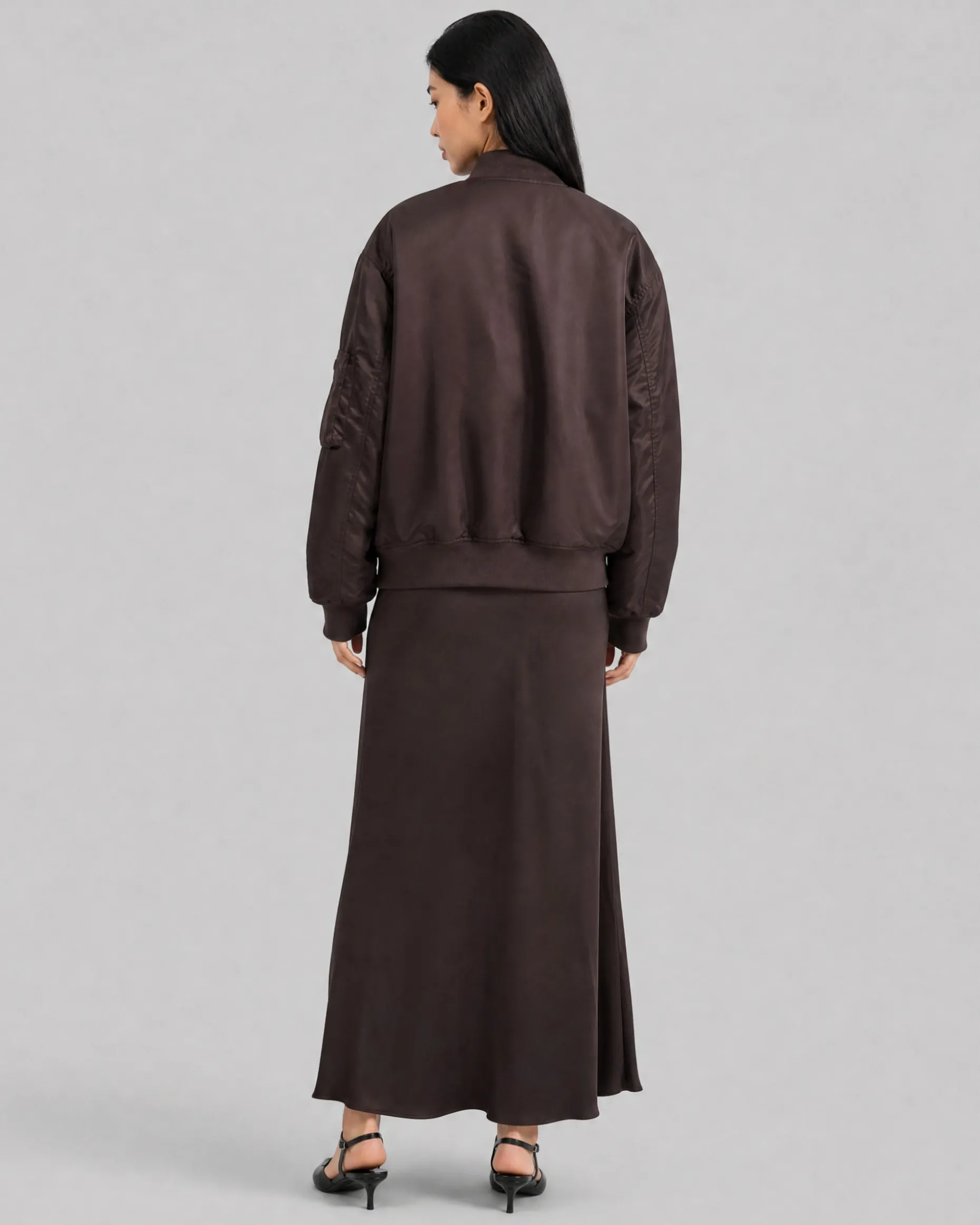 Bomber oversize marron