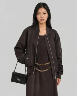 Bomber oversize marron