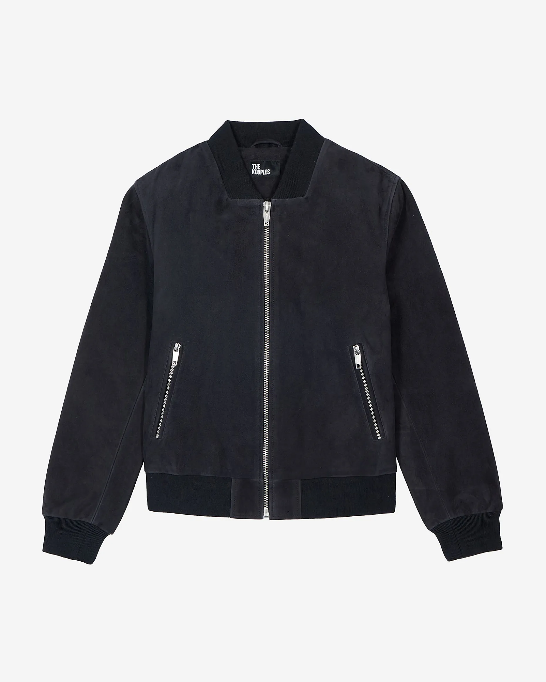 Bombers en suède bleu