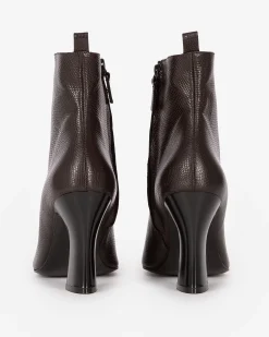 Bottines en cuir effet lézard marron