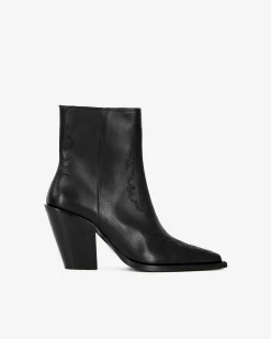 Bottines à talons en cuir noires