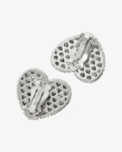 Boucles d'oreilles cœurs à clip argenté
