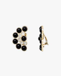 Boucles d'oreilles dorée et noire