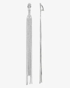 Boucles d'oreilles longues à clip argenté