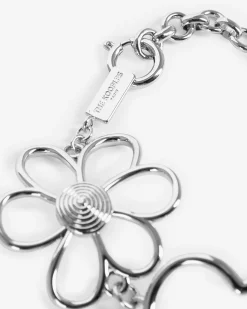 Bracelet cœurs et fleurs argenté