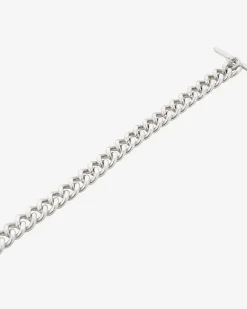 Bracelet large en chaîne argenté