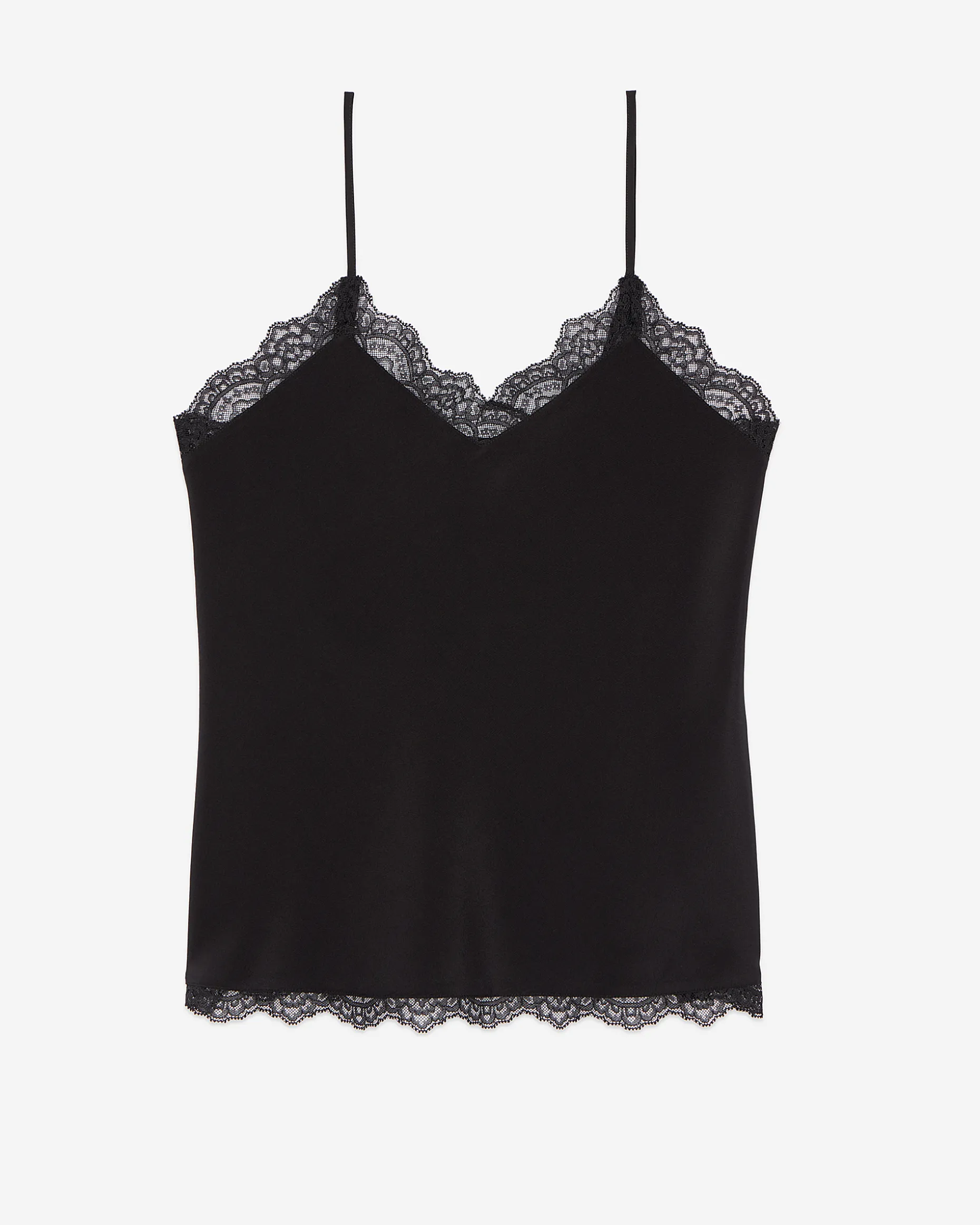Caraco en soie avec dentelle noir