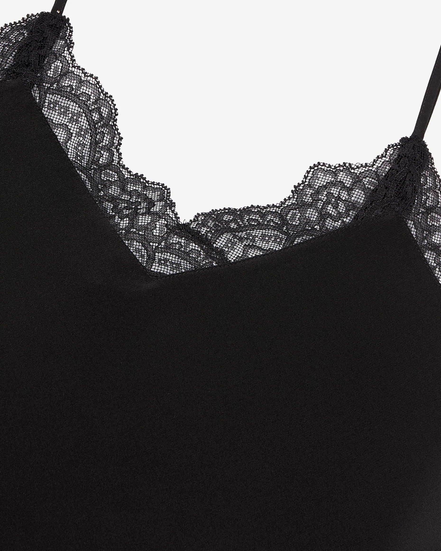 Caraco en soie avec dentelle noir
