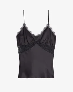 Caraco en soie avec dentelle noir