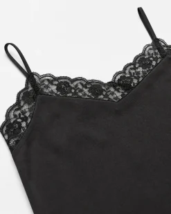Caraco en soie et dentelle noir