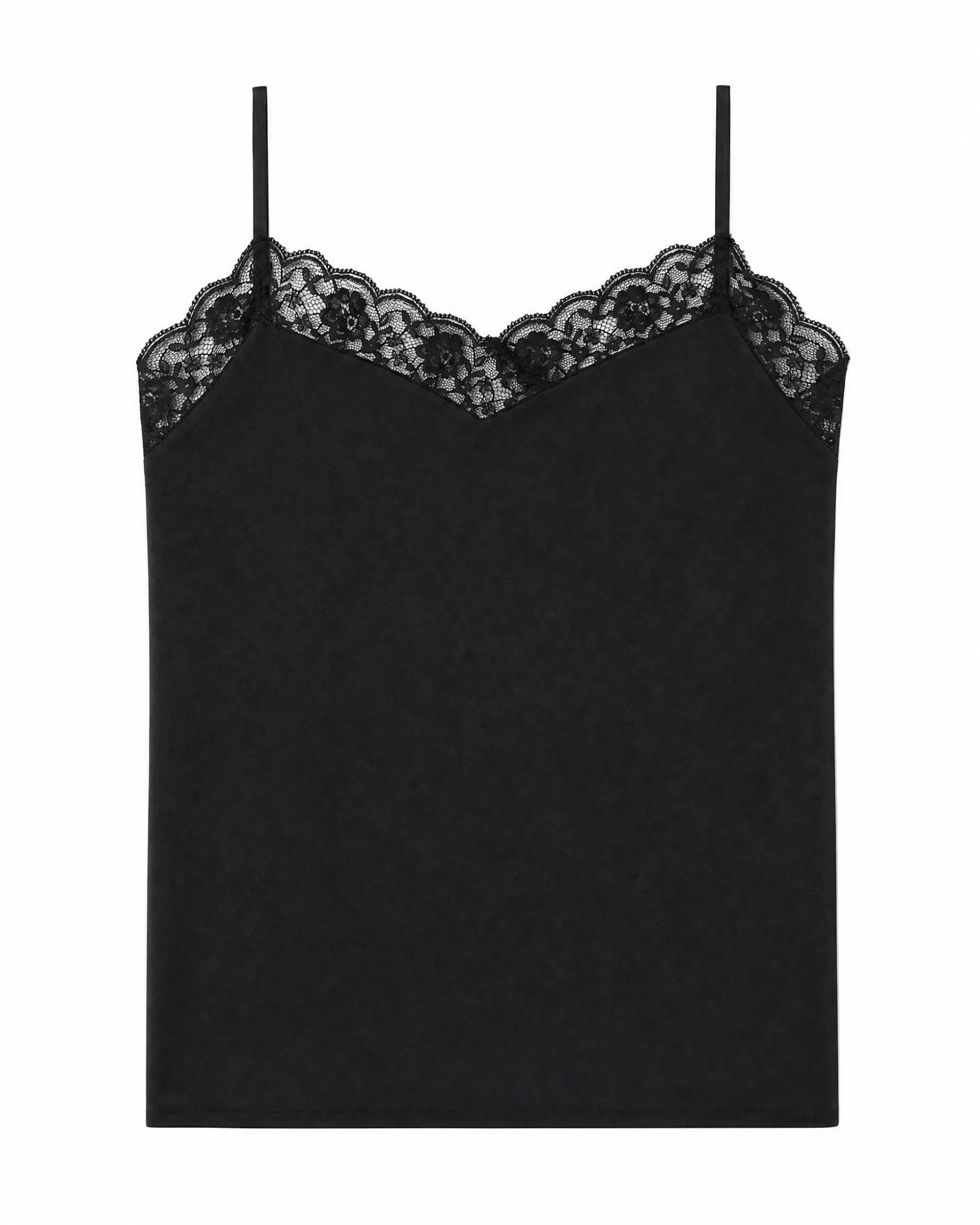 Caraco en soie et dentelle noir