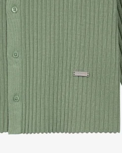 Cardigan à côtes vert amande