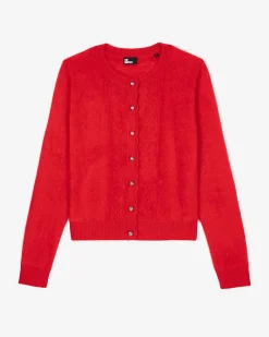 Cardigan en cachemire rouge