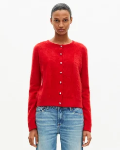 Cardigan en cachemire rouge