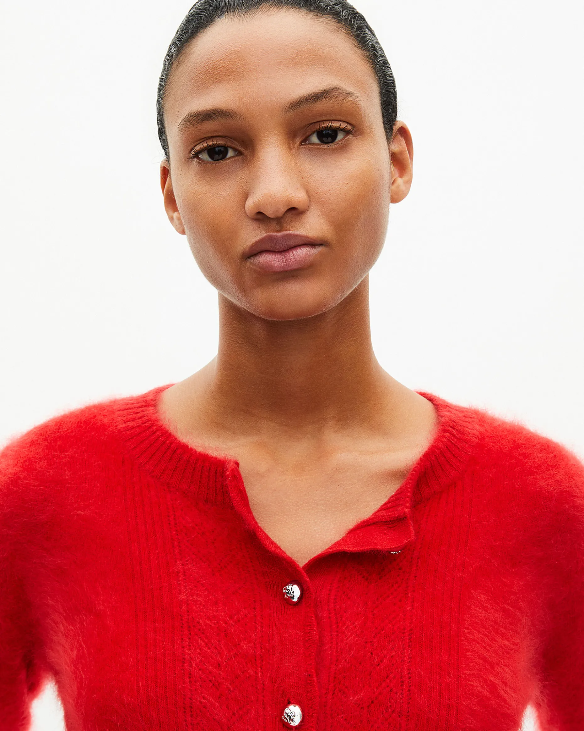 Cardigan en cachemire rouge